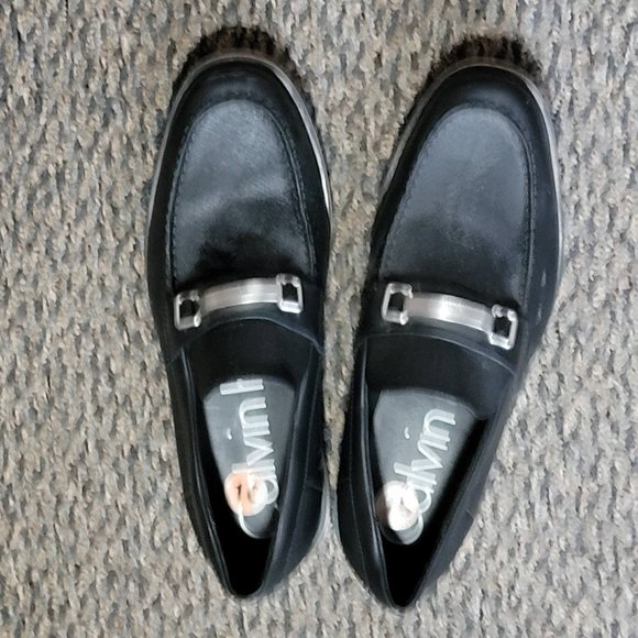 Men's Black Calvin Klein White Sole Loafers Size 10 - Picture 13 of 16